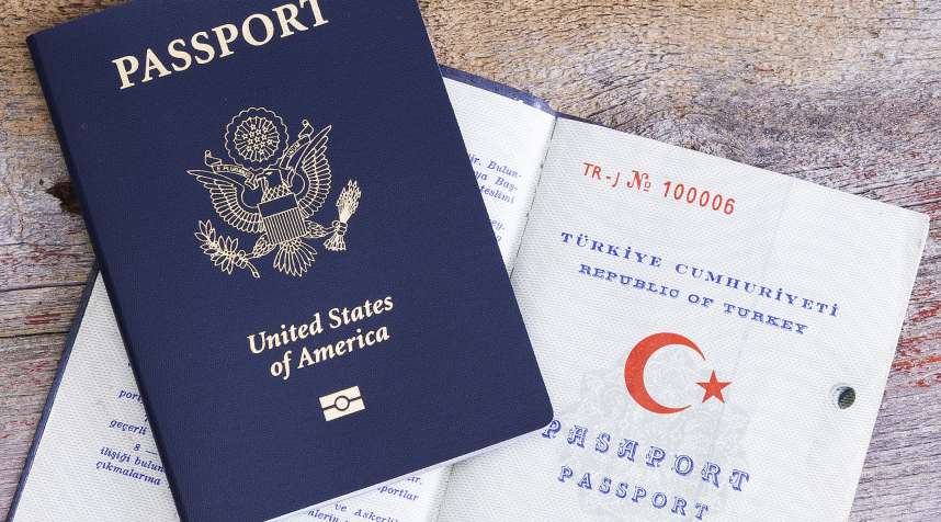 An American and Turkish passport