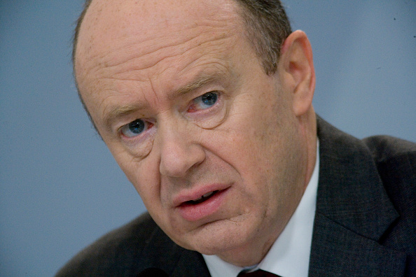 John Cryan, CEO of Deutsche Bank AG (German Bank), during the press conference in Frankfurt.