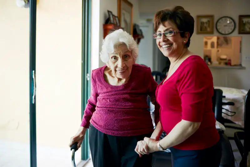 Dee Jimenez-Grohowski (right) cares daily for her mother, Theresa.