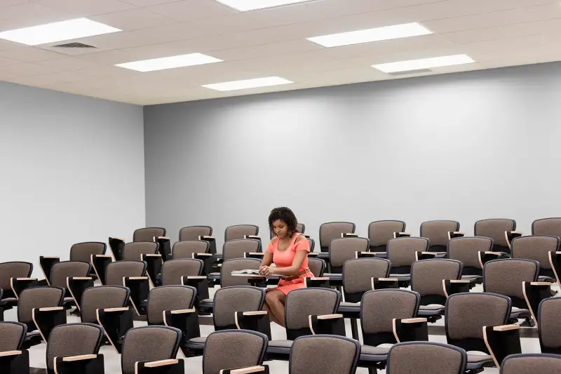 African American student in classroom