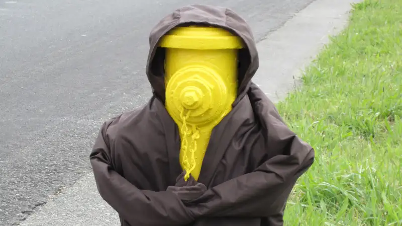 coat on fire hydrant