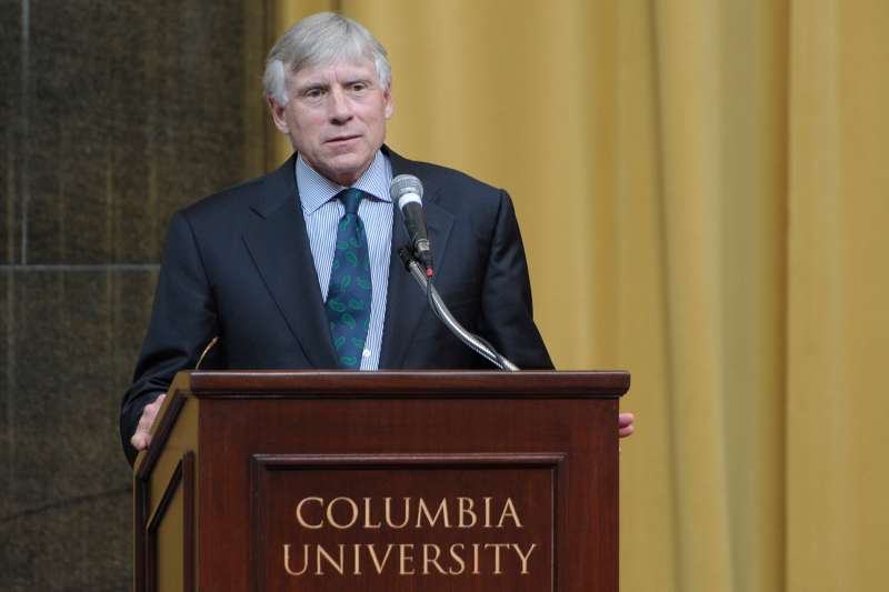 Columbia President Lee C. Bollinger speaks  in 2013, a year he made $4.6 million.