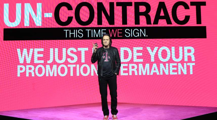 John Legere CEP of T-Mobile announces the company's new plans  on March 18, 2015 in New York City.
