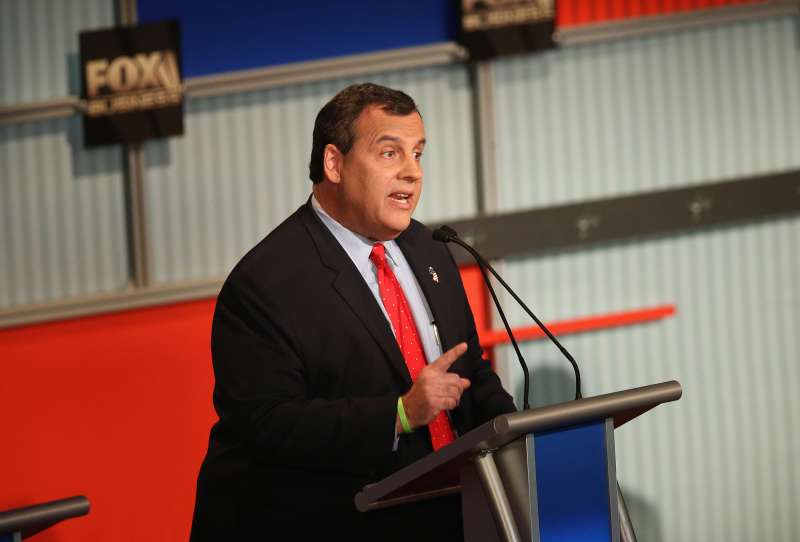 Presidential candidate New Jersey Gov. Chris Christie speaks during the Republican Presidential Debate sponsored by Fox Business and the Wall Street Journal at the Milwaukee Theatre November 10, 2015 in Milwaukee, Wisconsin.