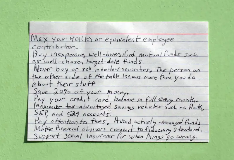 index card of advice