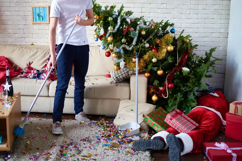 cleaning up after party