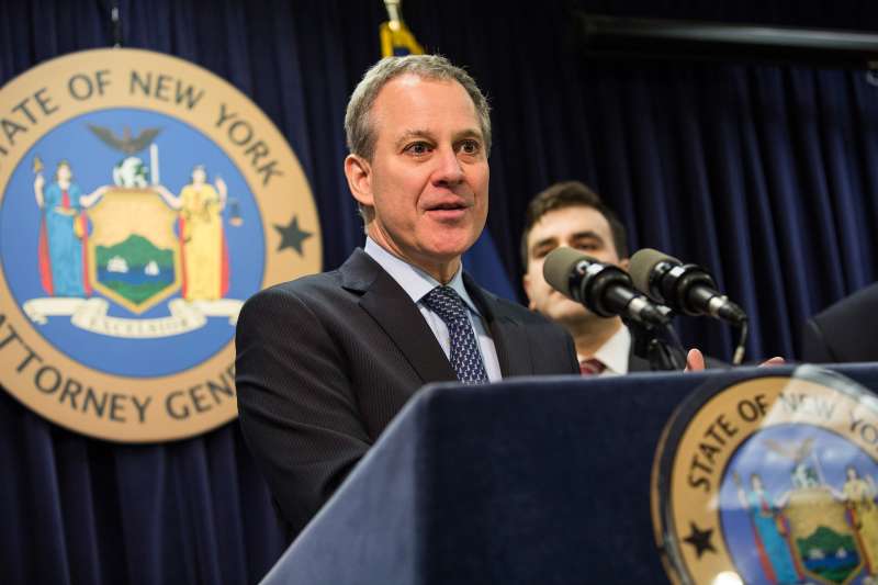 New York State Attorney General Eric Schneiderman speaks at a press conference earlier this year.