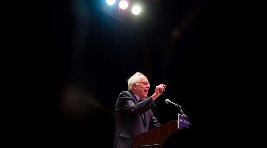 Senator Bernie Sanders, an independent from Vermont and 2016 Democratic presidential candidate, speaks in New York, on January 5, 2016. Sanders lambasted the power the biggest lenders have and the Wall Street and corporate greed he said is destroying the nations fabric.
