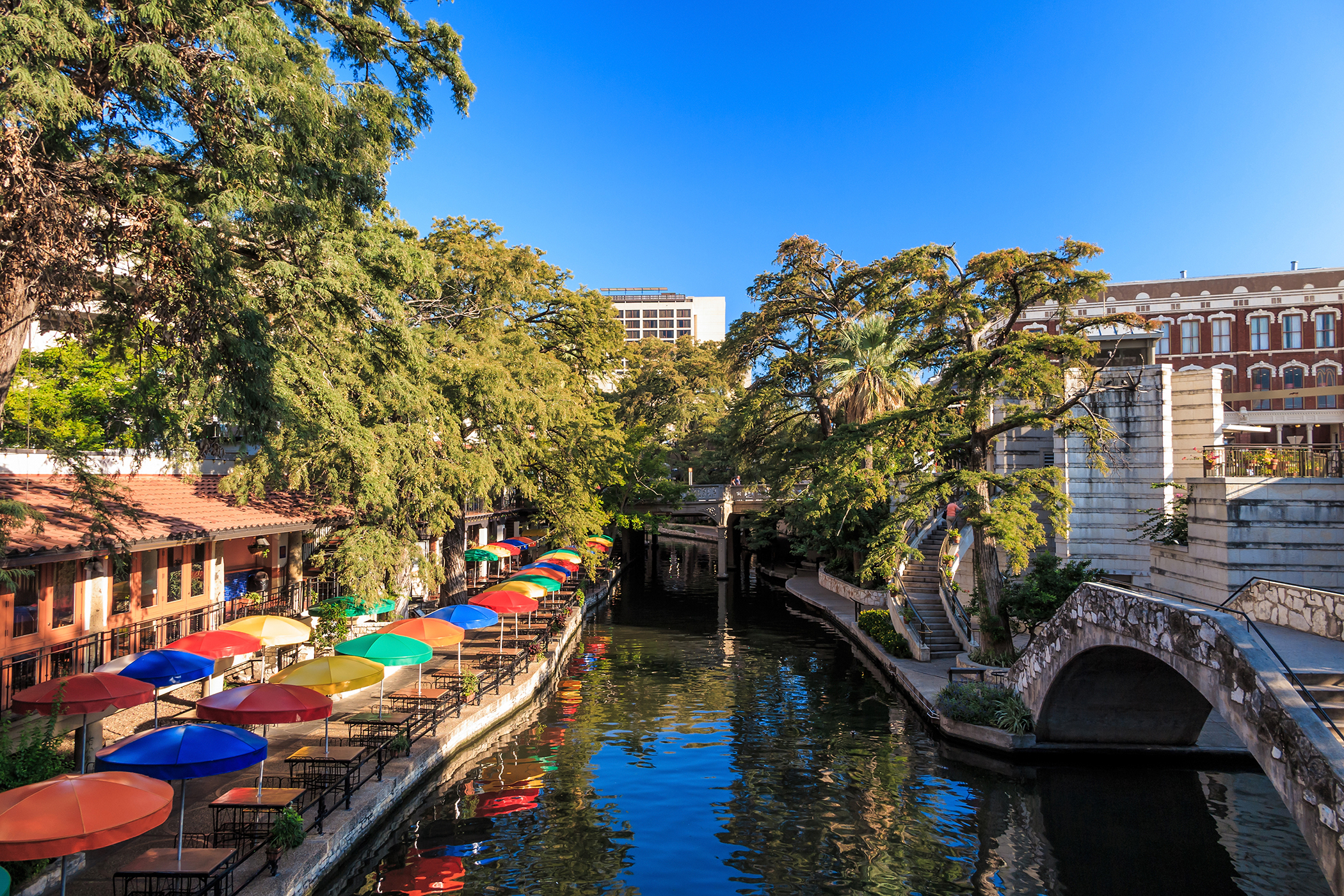 The famous Riverwalk in San Antonio, Texas.