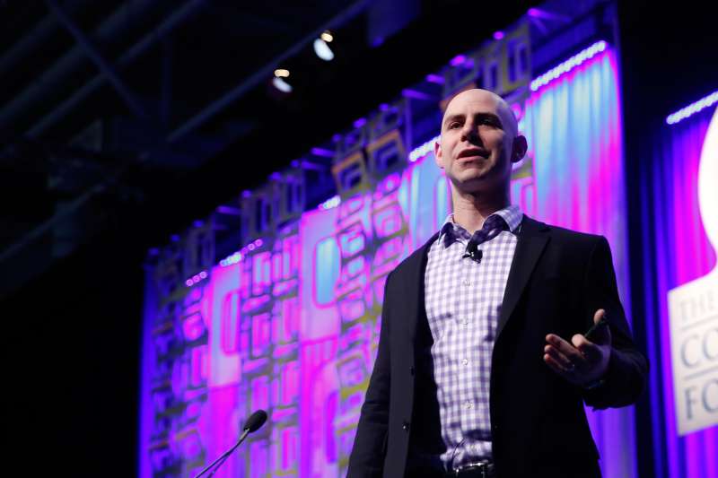Adam Grant, a professor of management at Wharton School of Business, speaks at a conference in Boston, Mass. in December 2015.