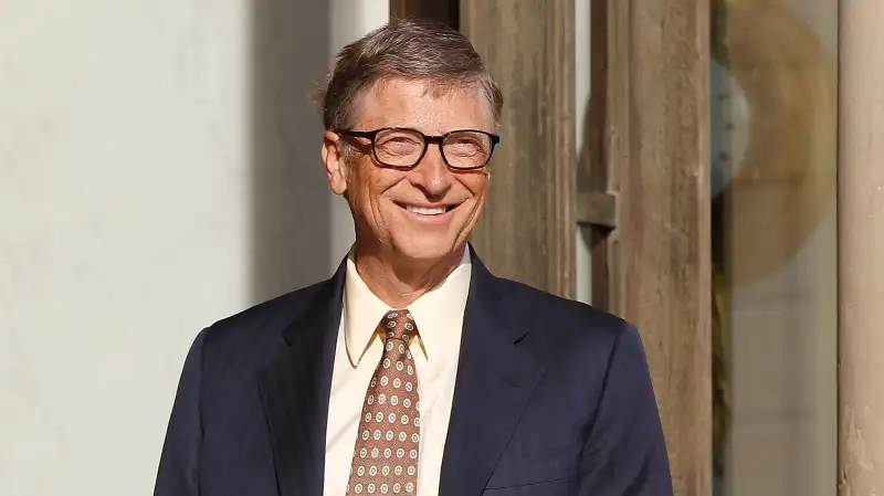 Bill Gates, the co-Founder of the Microsoft company and co-Founder of the Bill and Melinda Gates Foundation arrives at the Elysee Palace for a meeting with French President Francois Hollande on June 25, 2015, in Paris, France.