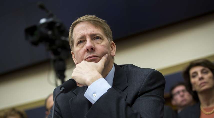 Richard Cordray, director of the Consumer Financial Protection Bureau (CFPB), testifies during a House Financial Services Committee hearing in Washington, D.C., U.S., on Tuesday, Dec. 8, 2015.