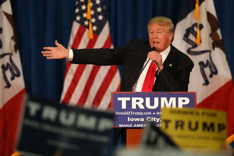 Republican Presidential Candidate Donald Trump Campaigns Throughout Iowa