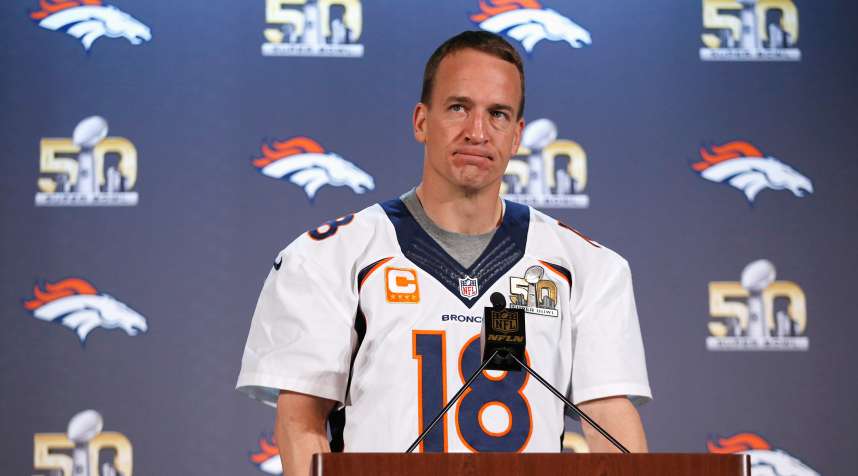 SANTA CLARA, CA - FEBRUARY 04:  Peyton Manning #18 of the Denver Broncos