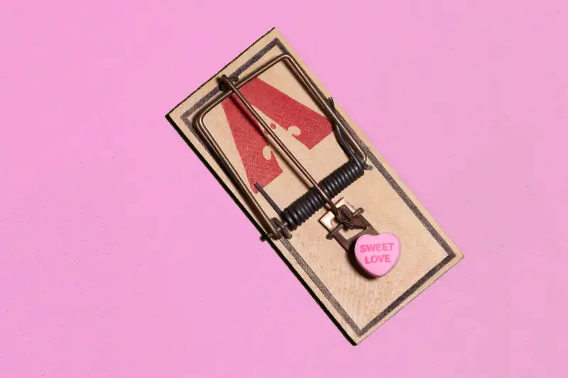 mouse trap with candy heart