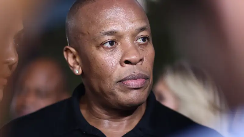 Dr. Dre arrives at the Los Angeles premiere of Straight Outta Compton at the Microsoft Theater on August 10, 2015.