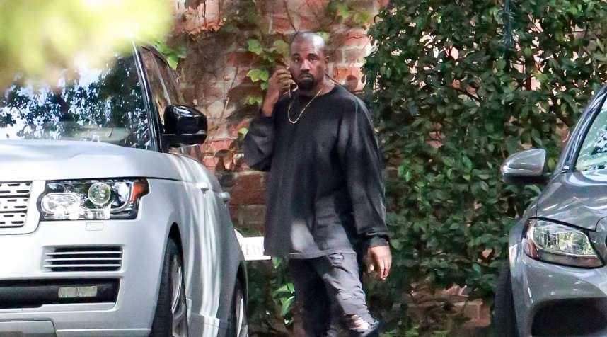 Kanye West is seen at Kim Kardashian's baby shower in Calabasas on October 25, 2015 in Los Angeles, California.