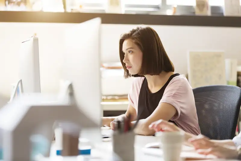 Businesswoman using computer