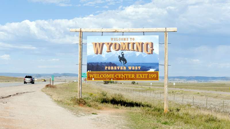 Welcome to Wyoming sign, Wyoming