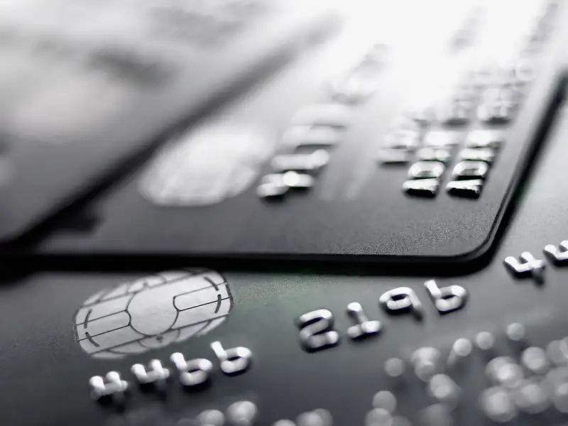 Close up of credit cards