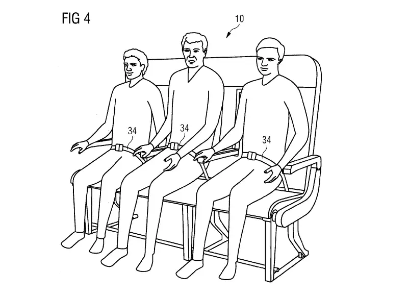 One configuration that Airbus's bench seat idea features three adults on one bench seat.