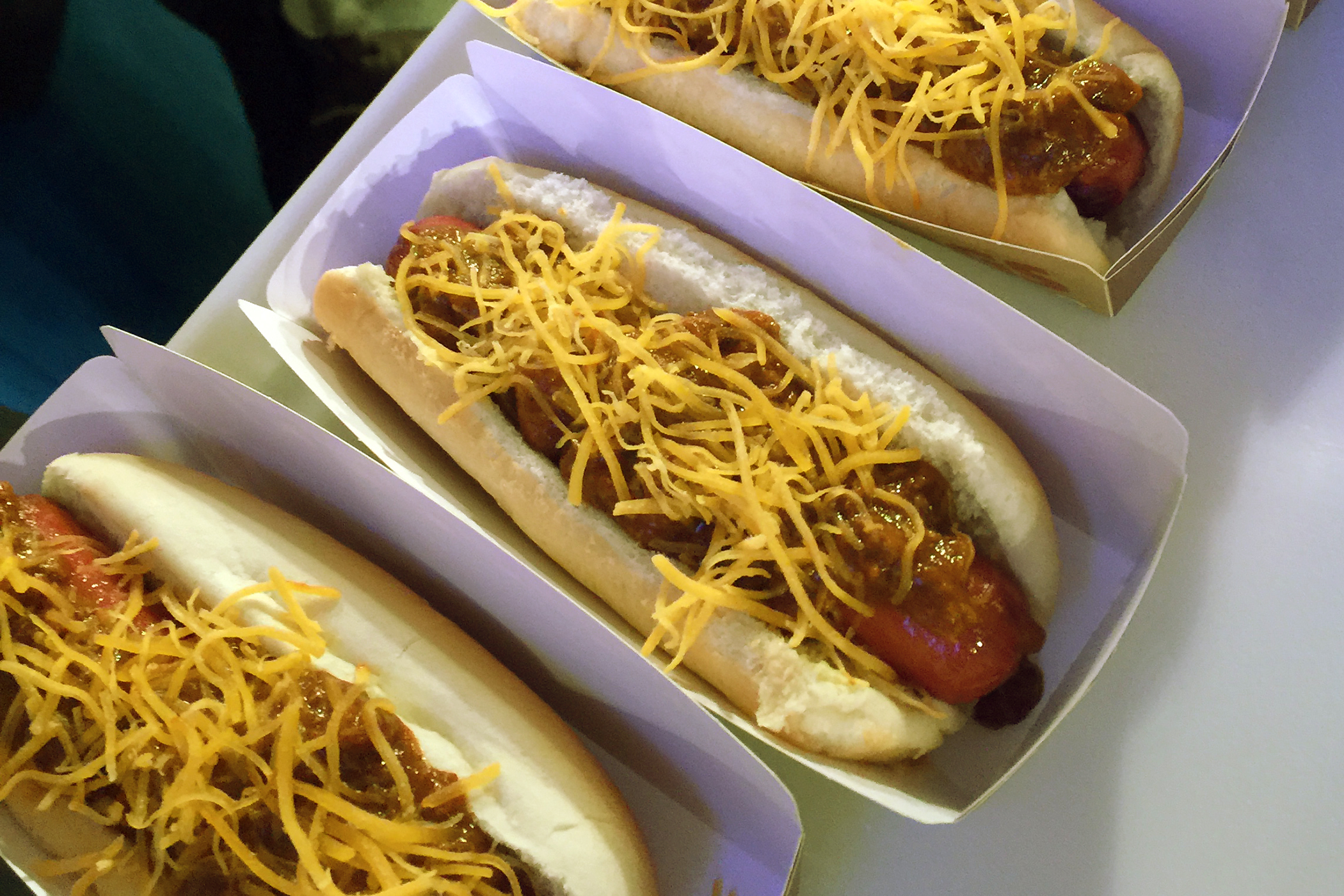 This February 9, 2016, photo, shows a Burger King  chili cheese  hot dog at a media event to introduce the restaurant's new menu item, in New York. Burger King plans to start selling the hot dogs in the U.S. on Feb. 23. The company says it will offer two options of grilled dogs, the “chili cheese” and “classic” that has relish, onions, ketchup and mustard.