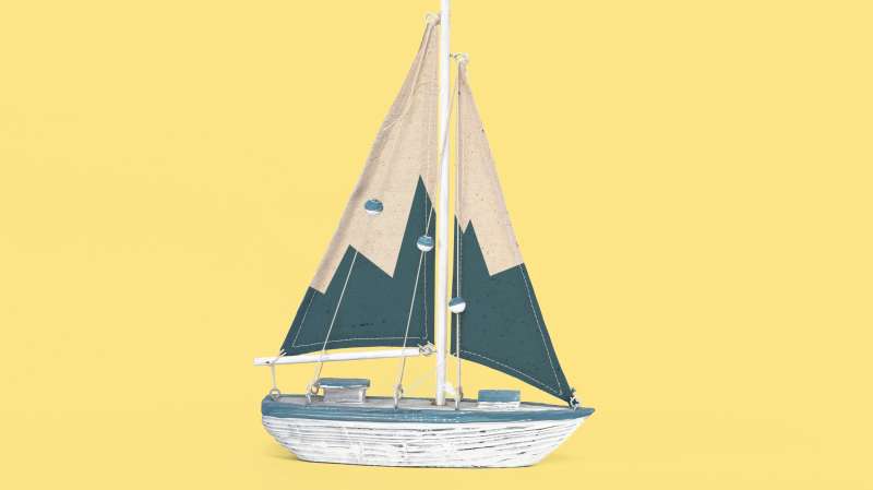 sailboat with fever line on sails