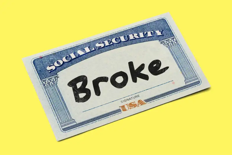 Social Security card that says  broke  on it