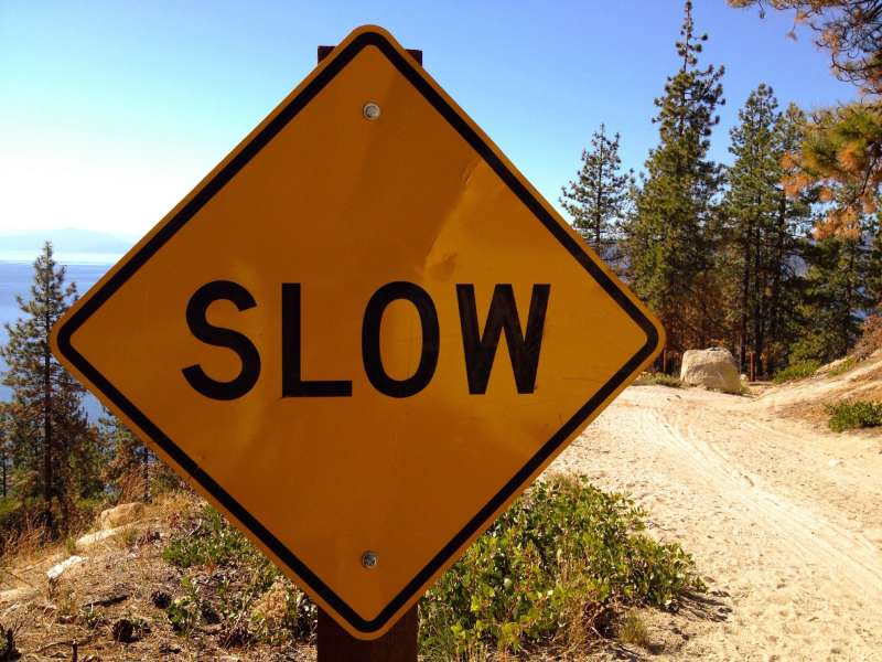 slow road sign
