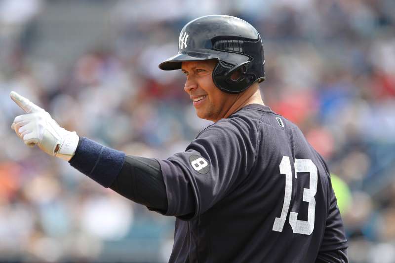 New York Yankees designated hitter Alex Rodriguez (13) during the MLB Grapefruit League Spring Training game between the Boston Red Sox and New York Yankees at George M. Steinbrenner Field in Tampa, FL, March 5, 2016.