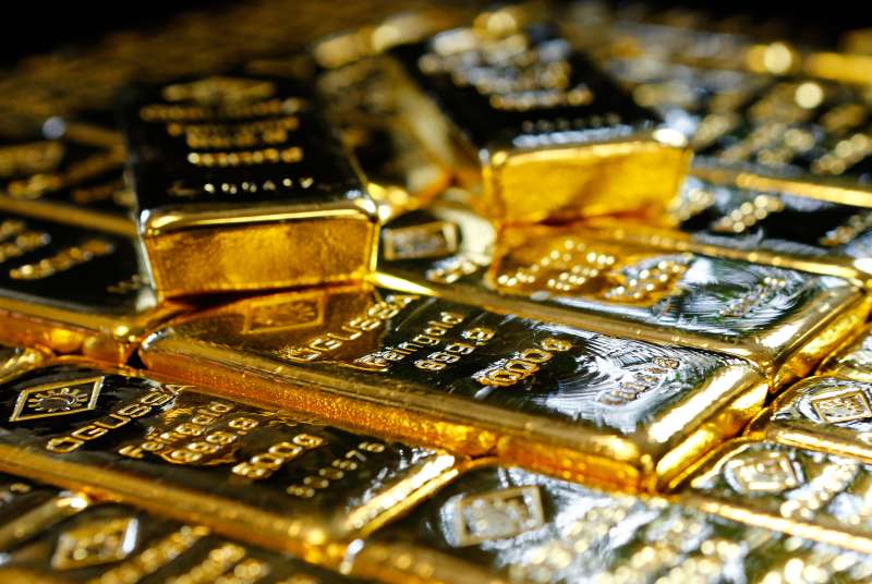 Gold bars are seen at the Austrian Gold and Silver Separating Plant 'Oegussa' in Vienna, Austria, March 18, 2016.