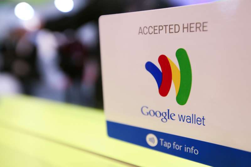 The Google Inc. Mobile Wallet card for cardless payment sits on display at the Mobile World Congress in Barcelona, Spain, on Wednesday, Feb. 29, 2012.
