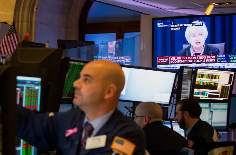 Trading On The Floor Of The NYSE As FOMC Releases Decision