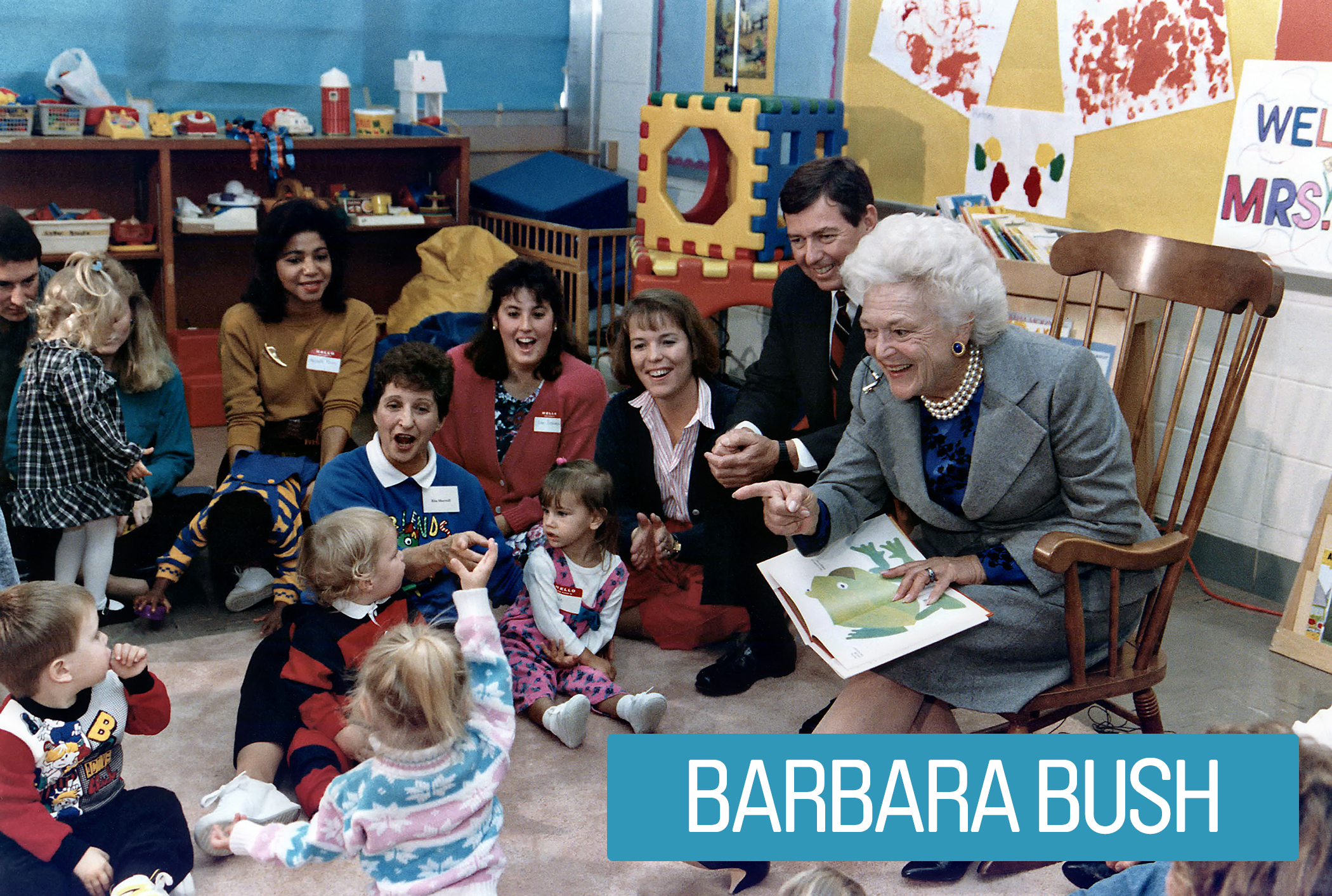First Lady Barbara Bush sought to reduce illiteracy in America. She tapped a wide network and established her own grant-soliciting foundation to fund literary programs.  She saw problems like unemployment, homelessness and crime as being rooted in illiteracy. She even started her own radio story time for kids.