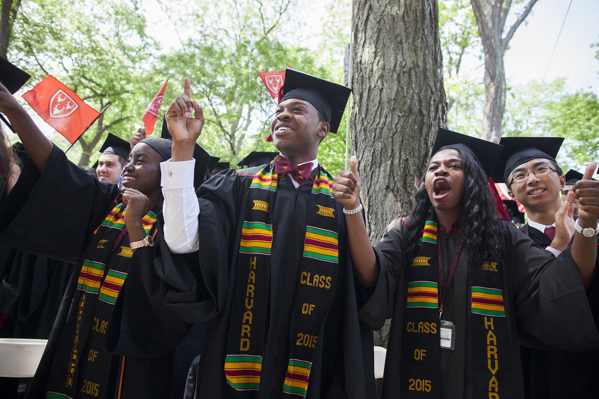 Graduates celebrate at Harvard University's 2015 Commencement