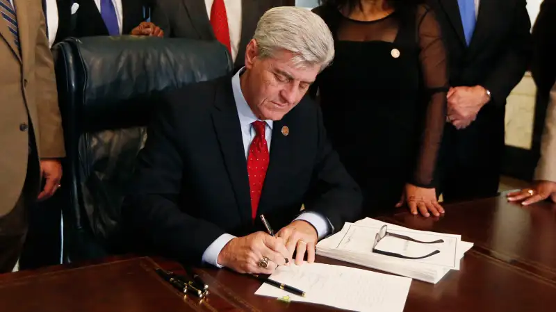 Mississippi Gov. Phil Bryant at the Capitol in Jackson, Mississippi, February 8, 2016.y