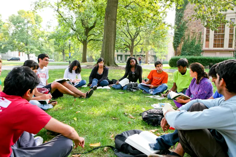 Class outside for Nassau Hall