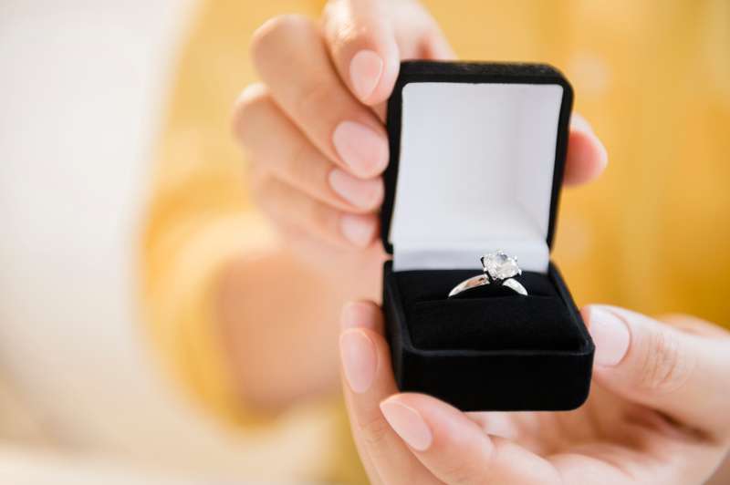 person holding engagement ring