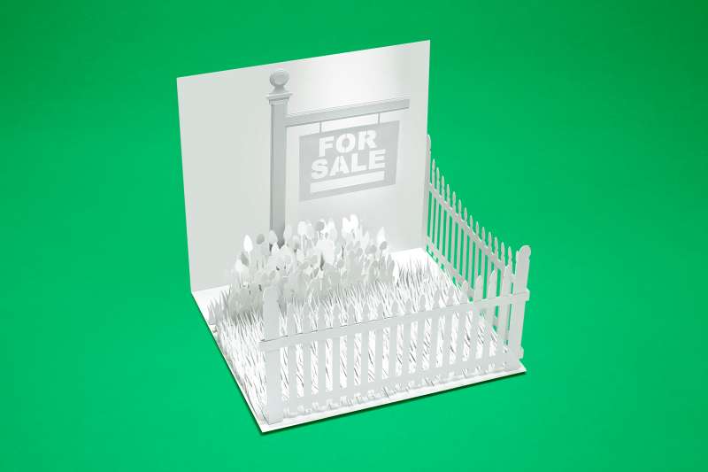 paper sculpture of plot of land for sale