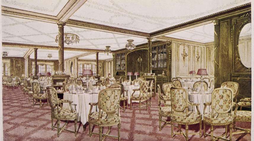 The Titanic's a la carte restaurant attracted an even swankier clientele than the regular first-class dining room. Unfortunately, no menus from it are believed to survive.