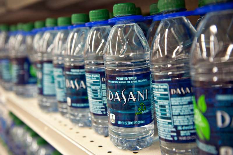 Coca-Cola Co. Dasani brand bottled water sits on display in a supermarket in Princeton, Illinois, on October 12, 2012.