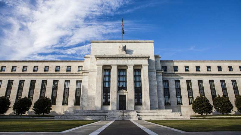 A general view of the Federal Reserve Building in Washington, United States on October 27, 2014.