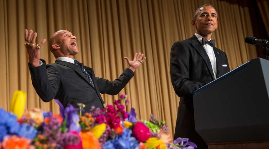 President Barack Obama, right, brings out actor Keegan-Michael Key from Key &amp; Peele to play the part of  Luther, President Obama’s anger translator  during his remarks at the White House Correspondents' Association dinner at the Washington Hilton last year.
