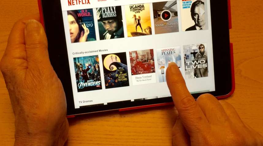 Picking a movie on Netflix on the iPad mini