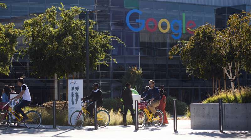 The new Google logo is seen at the Google headquarters in Mountain View, California November 13, 2015.