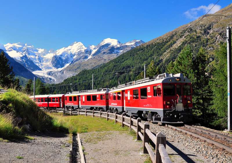 The red train of the Swiss Alps - Bernina Express