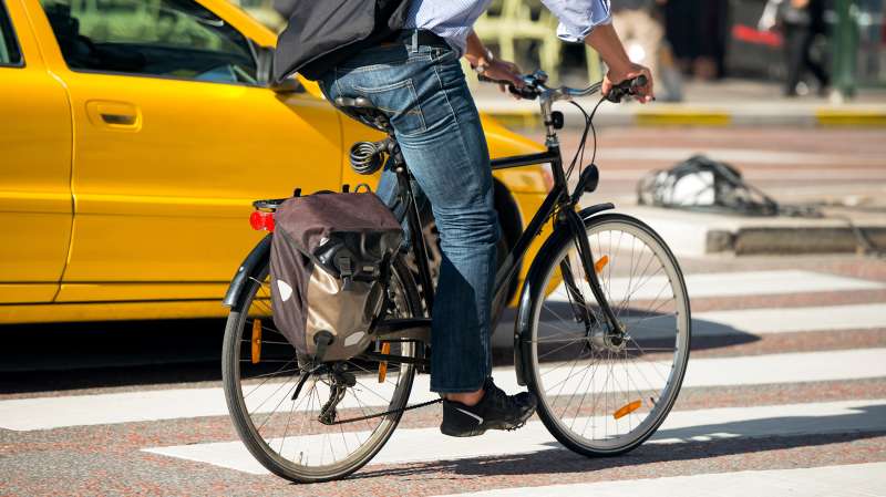 commuter biking to work