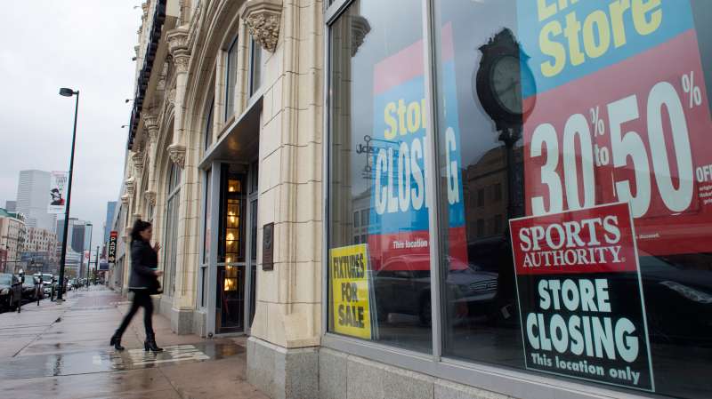 Customers come and go from the Sports Authority flagship 'Sports Castle' at 1000 Broadway in Denver on Tuesday, April 26, 2016. Sports Authority has abandoned hope of reorganizing and exiting bankruptcy and instead will count on buyers to save parts of its sprawling retail chain, company lawyer Robert Klyman told a judge Tuesday.