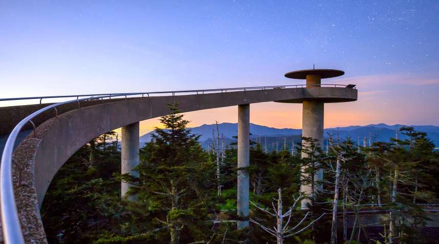 Clingman's Dome mountaintop observatory in the Great Smoky Mountains, Tennessee