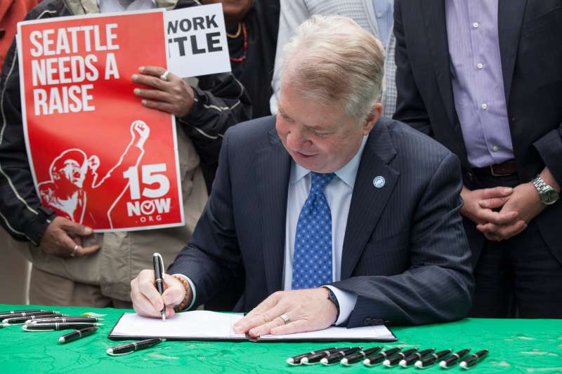 Seattle Mayor Signs Bill Raising City's Minimum Wage To 15 Dollars An Hour